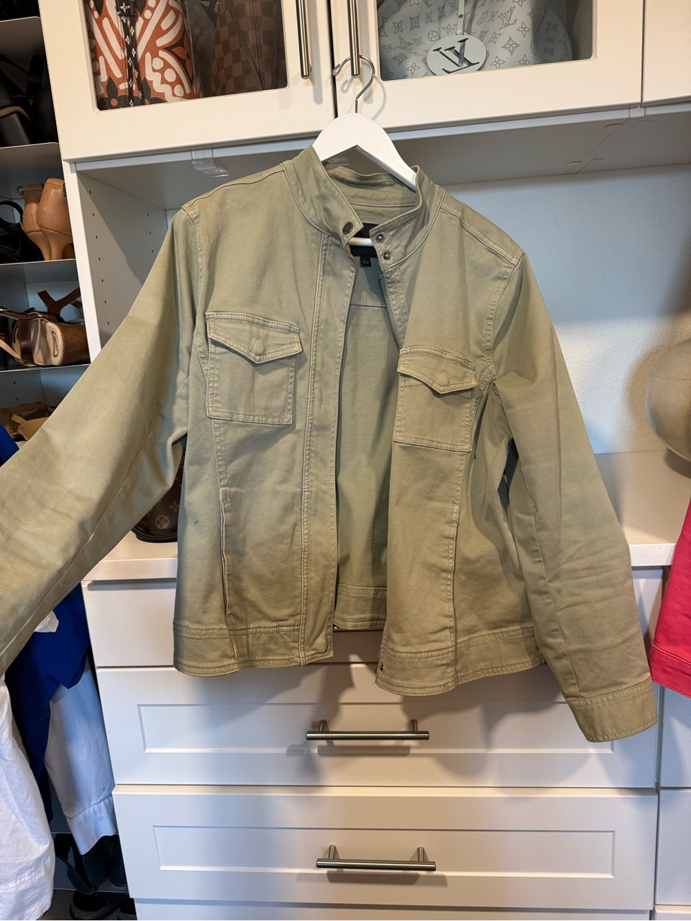 Liverpool Olive Utility Jacket with Stand Collar